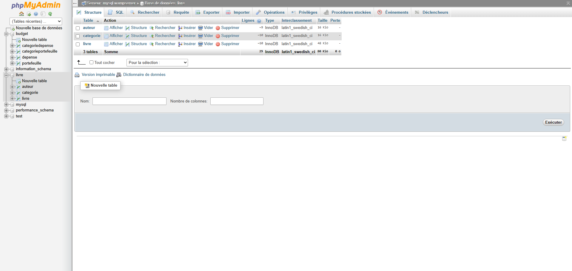 Ajout/modif table SQL