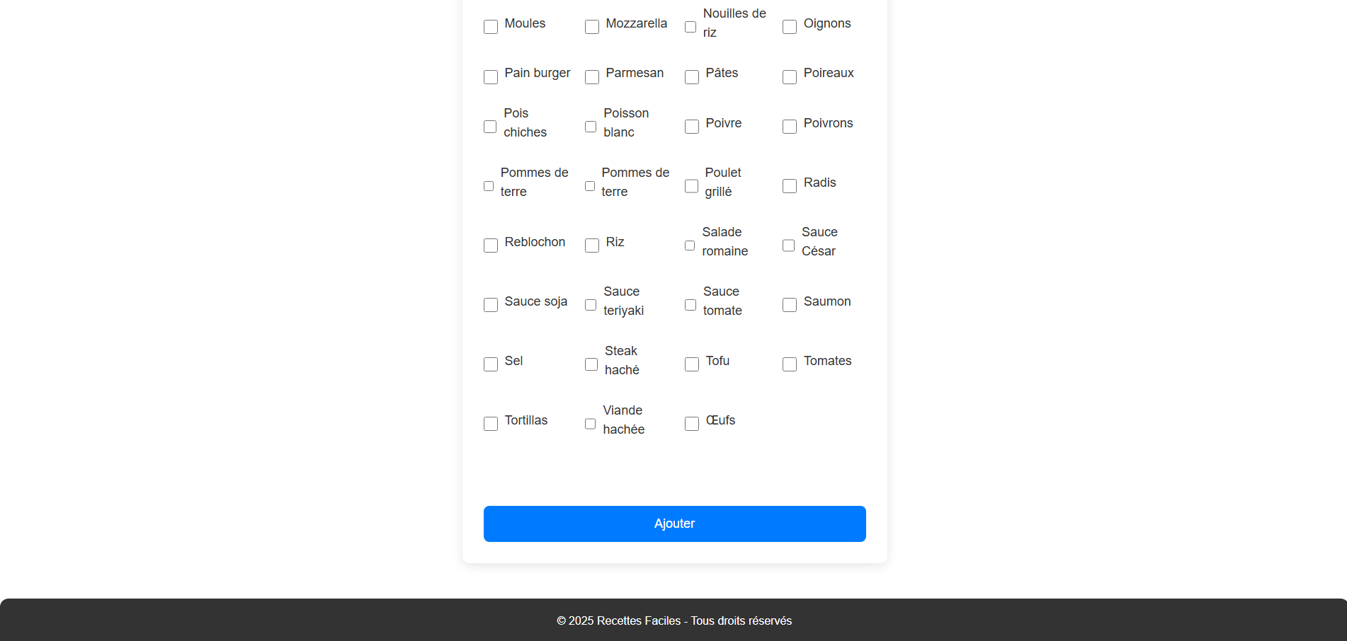 Ajout d’ingrédient Cooksy